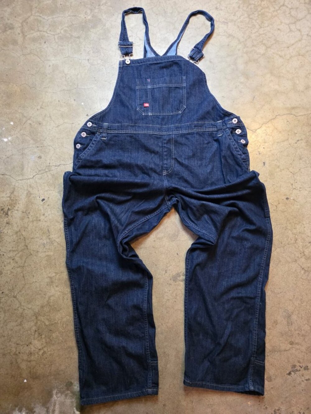 Dickies Denim Bib Overalls Blue Carpenter Work Size 8W L30 Cotton Durable - Picture 14 of 15